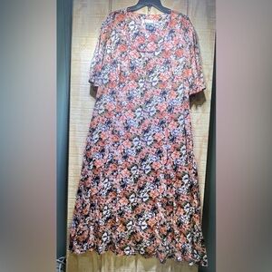 Diana Marco Vintage 80’s Floral Button-Front Women’s Maxi Dress